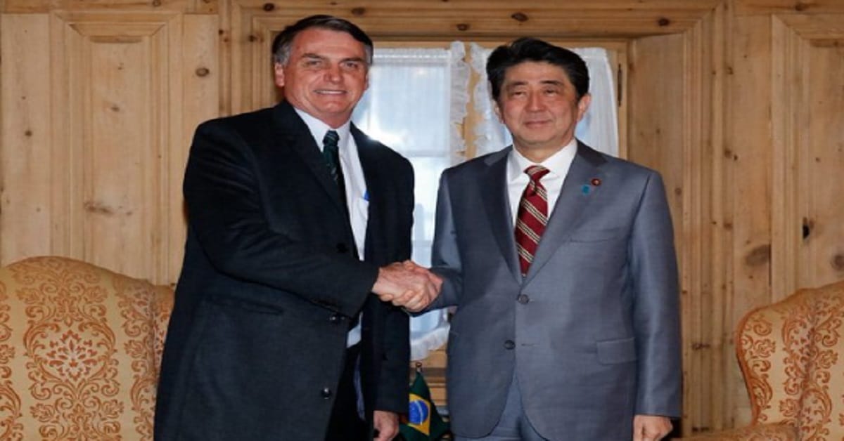 BOLSONARO E SHINZO ABE- FOTO REPRODUÇÃO DO TWITTER