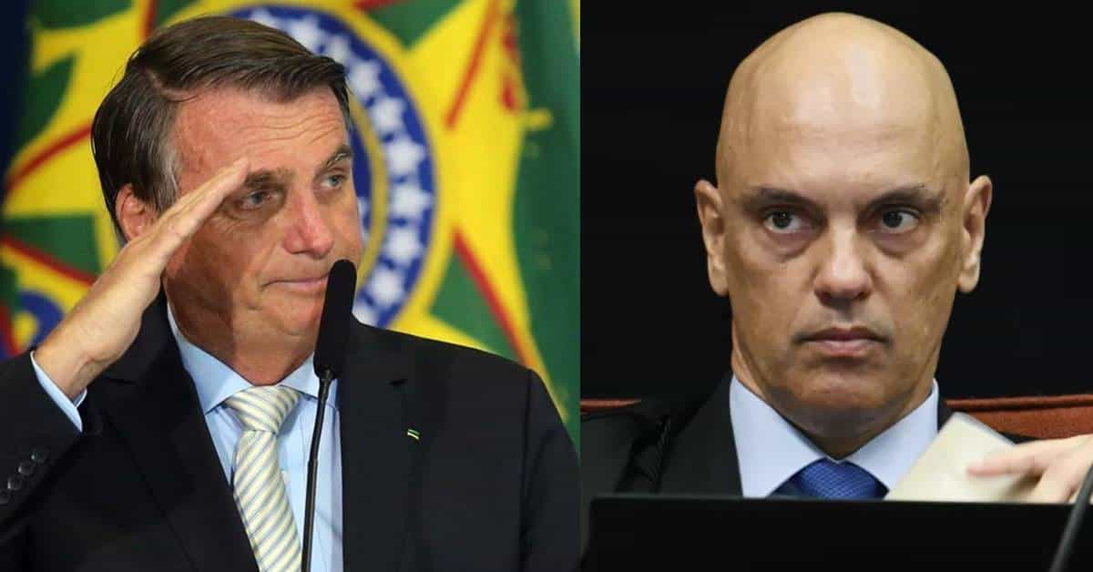 Bolsonaro e Alexandre de Moraes - Foto Reprodução do Twitter