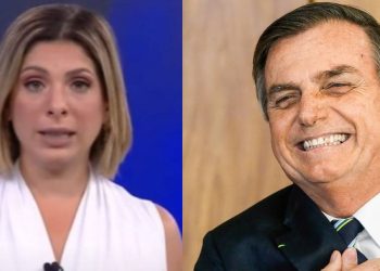 Danielle da CNN e Bolsonaro - Foto Reprodução do Twitter