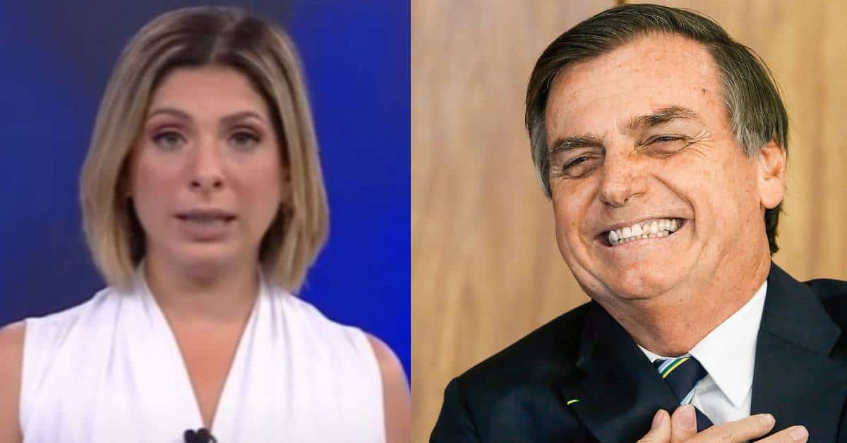 Danielle da CNN e Bolsonaro - Foto Reprodução do Twitter