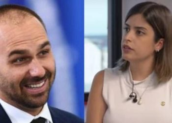 Eduardo Bolsonaro e Tabata Amaral - Foto Reprodução do Twitter