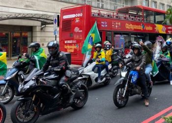 Motociata pró-Bolsonaro em Londres - Foto Reprodução do Twitter