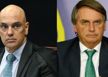 Alexandre de Moraes e Bolsonaro - Foto Reprodução do Twitter