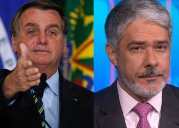 Bolsonaro e William Bonner Globo - Foto Reprodução do Twitter