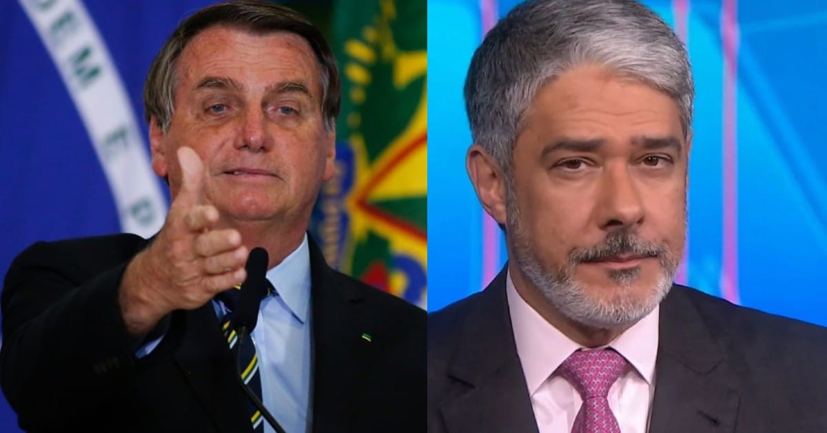 Bolsonaro e William Bonner Globo - Foto Reprodução do Twitter