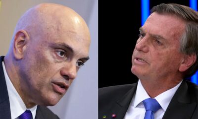 Alexandre de Moraes e Bolsonaro - Foto Reprodução do Twitter