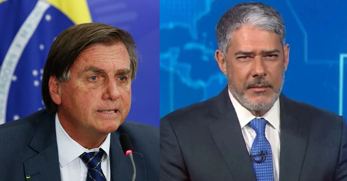 Bolsonaro e William Bonner - Foto Reprodução do Twitter