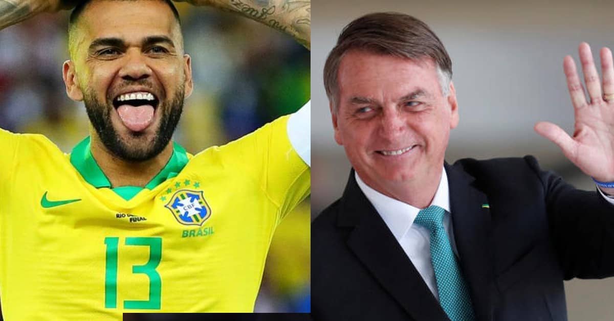 Daniel Alves e Bolsonaro - Foto Reprodução do Twitter