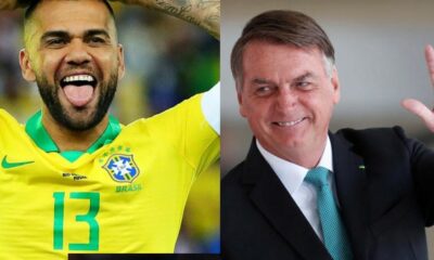 Daniel Alves e Bolsonaro - Foto Reprodução do Twitter