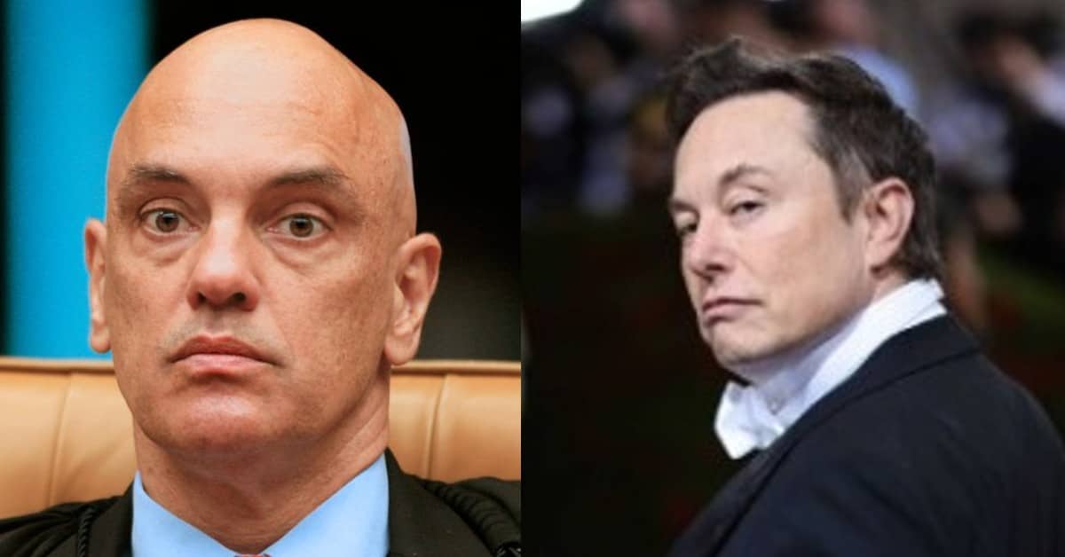 Alexandre de Moraes e Elon Musk - Foto Reprodução do Twitter