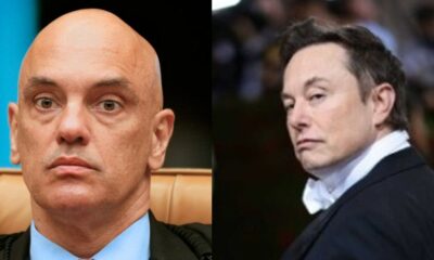 Alexandre de Moraes e Elon Musk - Foto Reprodução do Twitter