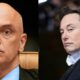Alexandre de Moraes e Elon Musk - Foto Reprodução do Twitter