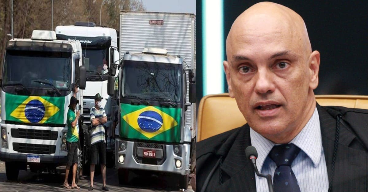 Caminhoneiros x Alexandre de Moraes - Foto Reprodução do Twitter