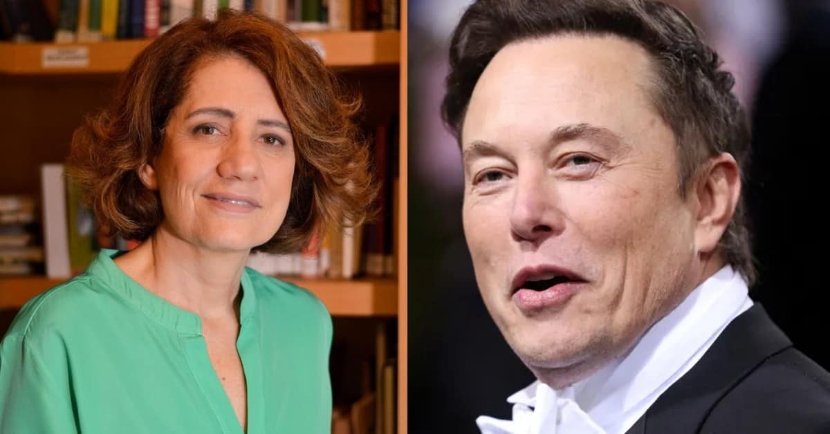 Miriam Leitão e Elon Musk - Foto Reprodução do Twitter