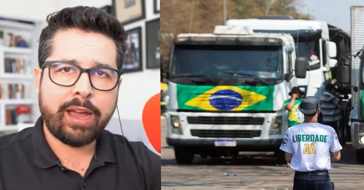 Paulo Figueiredo e Caminhoneiros - Foto Reprodução do Twitter