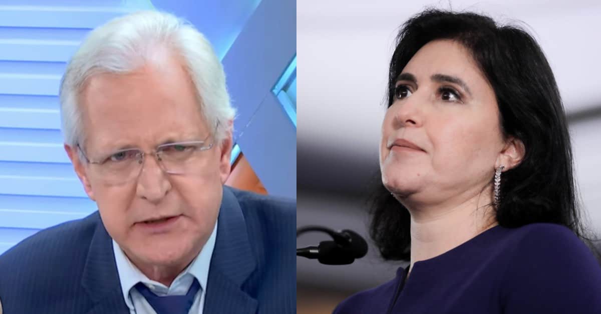 Augusto Nunes e Simone Tebet - Foto Reprodução do Twitter