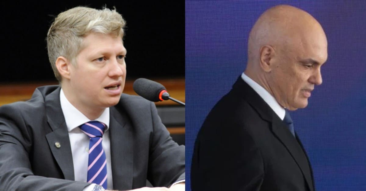 Marcel Van Hattem e Alexandre de Moraes - Foto Reprodução do Twitter