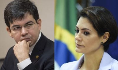 Randolfe Rodrigues e Michelle Bolsonaro - Foto Reprodução do Twitter