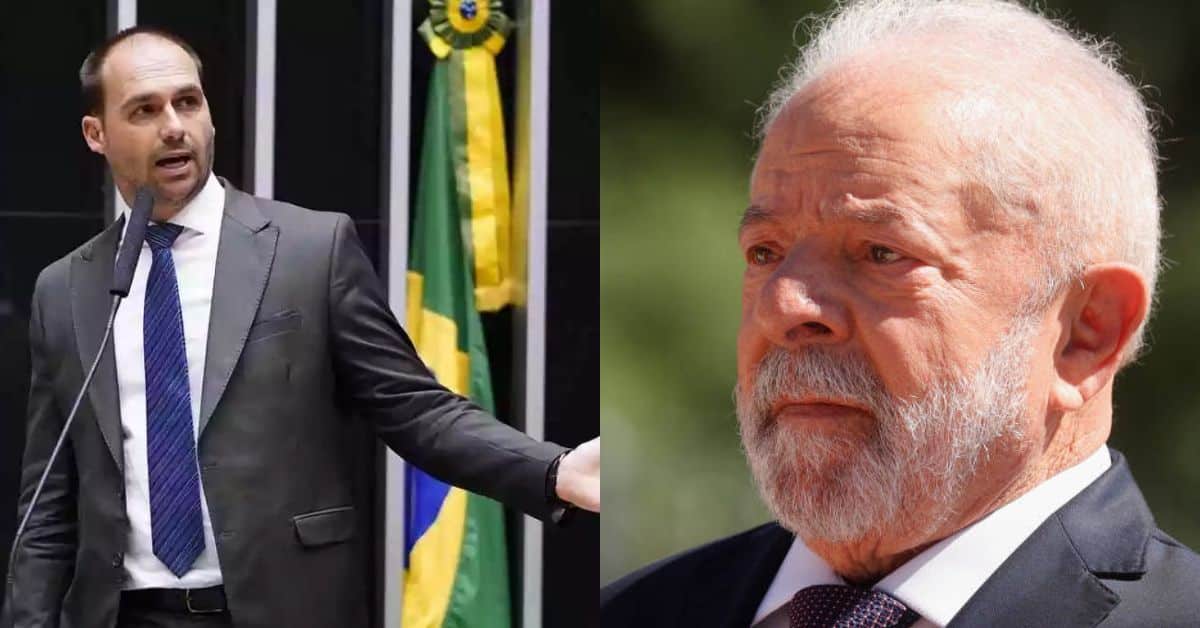 Eduardo Bolsonaro e Lula - Foto Reprodução do Twitter