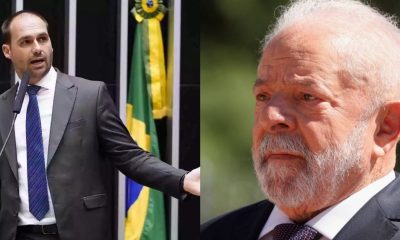 Eduardo Bolsonaro e Lula - Foto Reprodução do Twitter