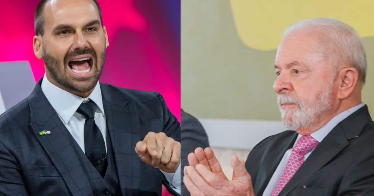 Eduardo Bolsonaro e Lula - Foto Reprodução do Twitter