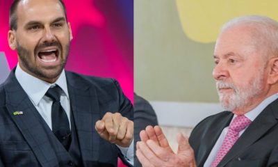 Eduardo Bolsonaro e Lula - Foto Reprodução do Twitter