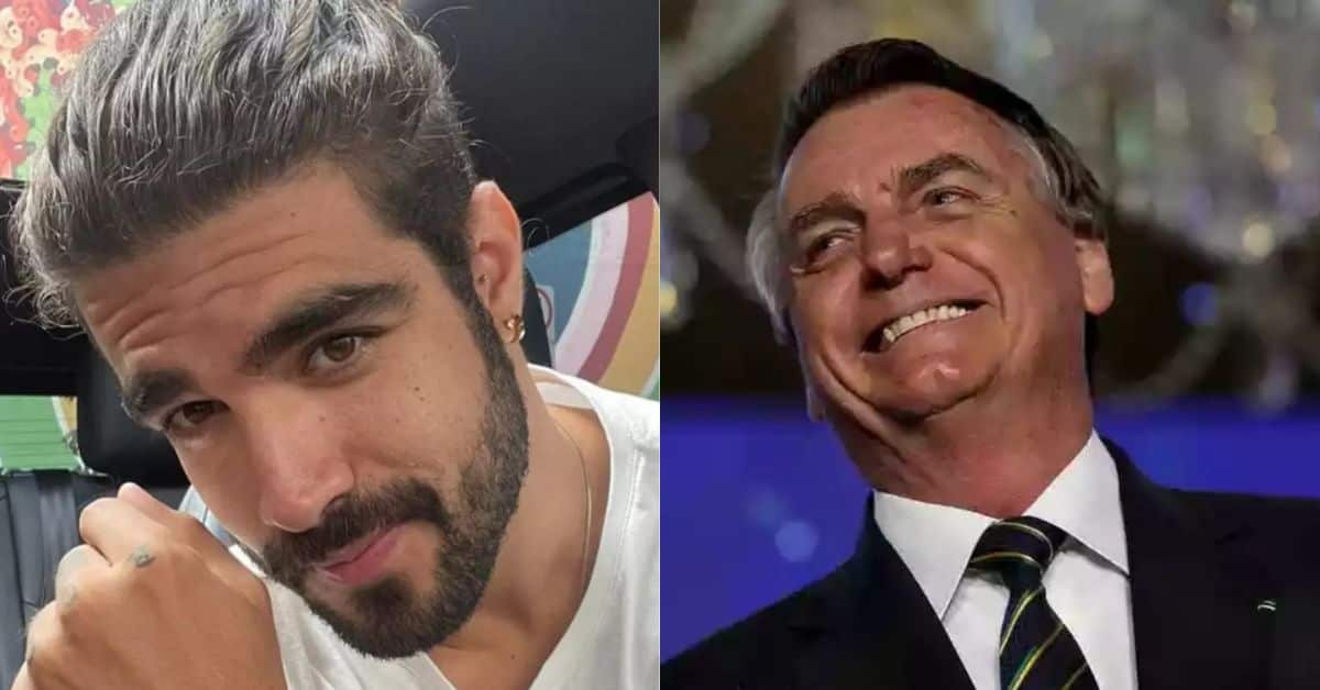Caio Castro e Jair Bolsonaro - Foto Reprodução do Twitter