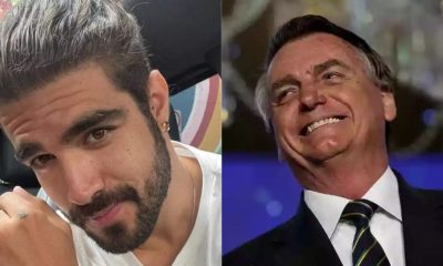 Caio Castro e Jair Bolsonaro - Foto Reprodução do Twitter