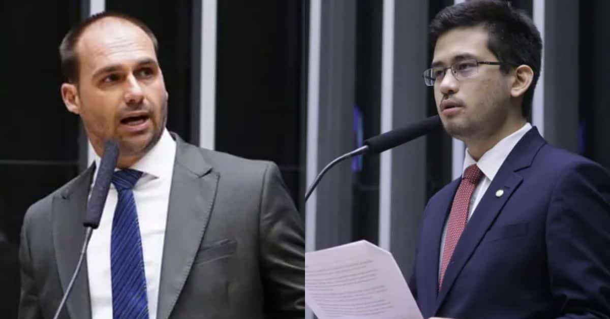 Eduardo Bolsonaro e Kim Kataguiri - Foto Reprodução do Twitter