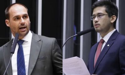 Eduardo Bolsonaro e Kim Kataguiri - Foto Reprodução do Twitter