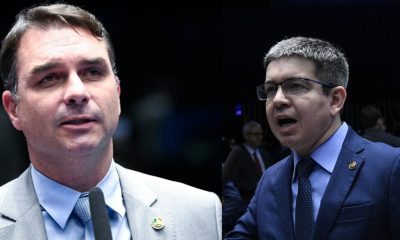 Flávio Bolsonaro e Randolfe Rodrigues - Foto Reprodução do Twitter