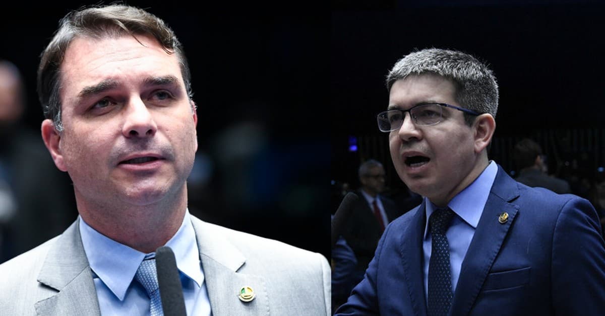 Flávio Bolsonaro e Randolfe Rodrigues - Foto Reprodução do Twitter