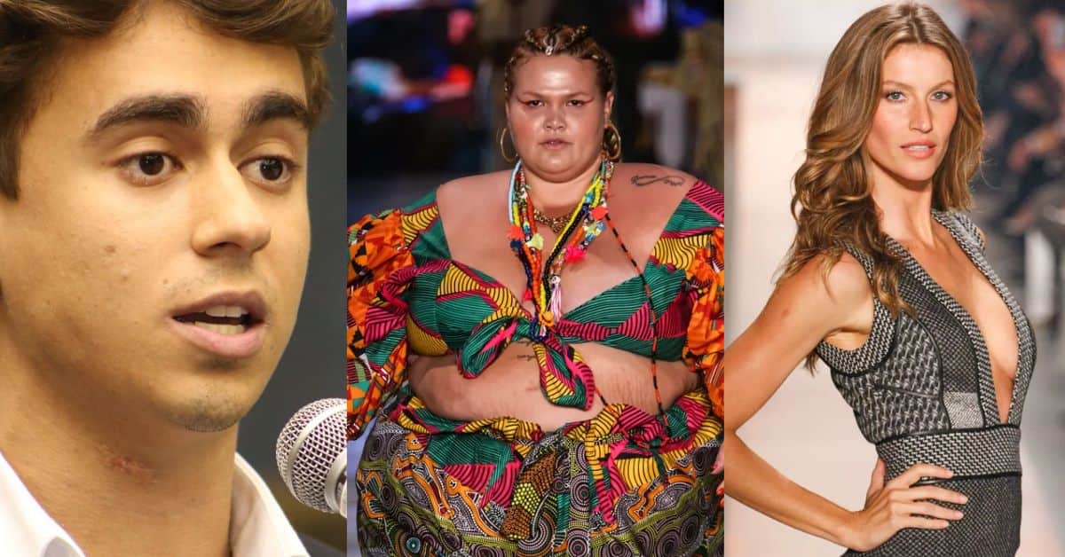 Nikolas Ferreira, Thaís Carla e Gisele Bündchen - Foto Reprodução do Twitter