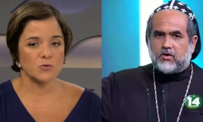 Vera Magalhães e Padre Padre Kelmon - Foto Reprodução do Twitter