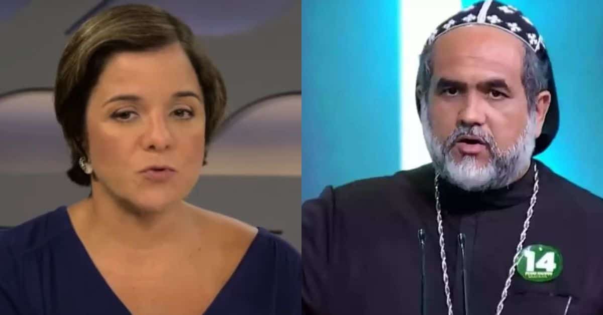 Vera Magalhães e Padre Padre Kelmon - Foto Reprodução do Twitter