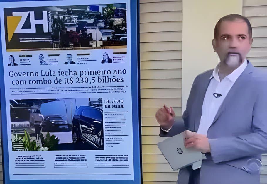 Apresentador vinculado à Globo 'trava' em programa ao falar do rombo nas contas durante governo Lula; veja vídeo